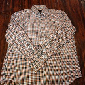 Men's Kenneth Roberts Platinum  Button-Up Shirt Size L Multi-Color Mini-Plaid